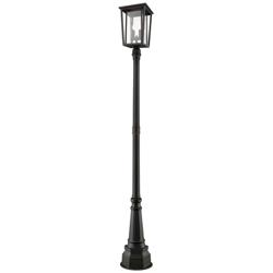 Z-Lite 2 Light Outdoor Post Mounted Fixture in Oil Rubbed Bronze Finish
