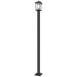 Z-Lite 2 Light Outdoor Post Mounted Fixture in Oil Rubbed Bronze Finish