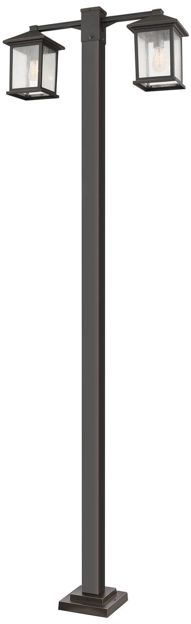 Z-Lite 2 Light Outdoor Post Mounted Fixture in Oil Rubbed Bronze Finish