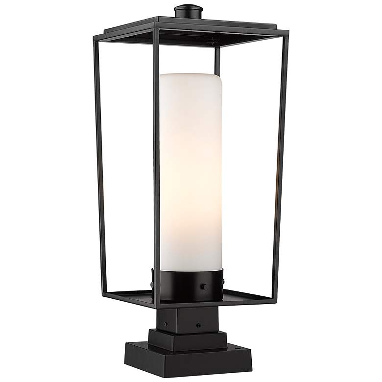 Image 2 Z-Lite 24.8 inch High 1-Light Black Finish Modern Outdoor Pier Mount Light
