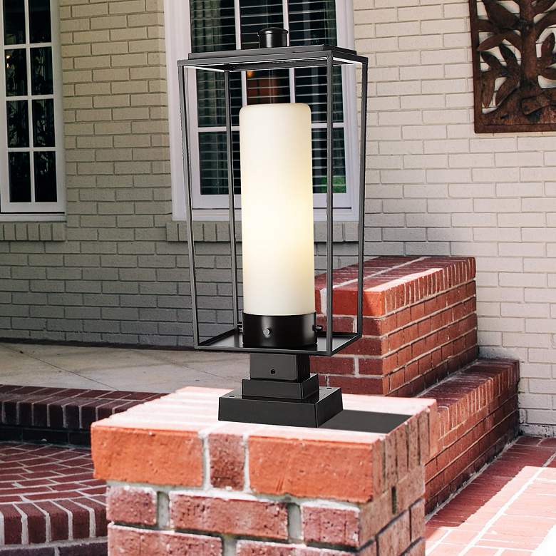 Image 2 Z-Lite 24.8" High 1-Light Black Finish Modern Outdoor Pier Mount Light