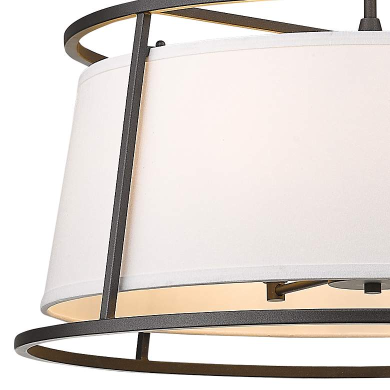 Image 4 Z-Lite 26" Wide Iron Ore Finish 6-Light Shade Pendant more views
