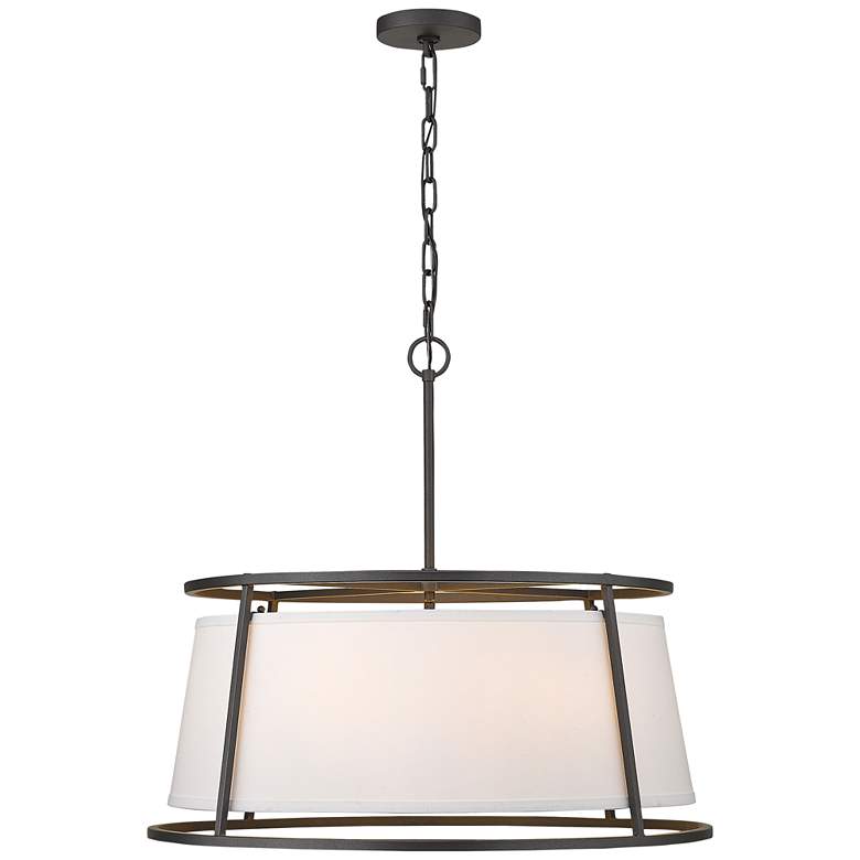 Image 5 Z-Lite 26" Wide Iron Ore Finish 6-Light Shade Pendant more views