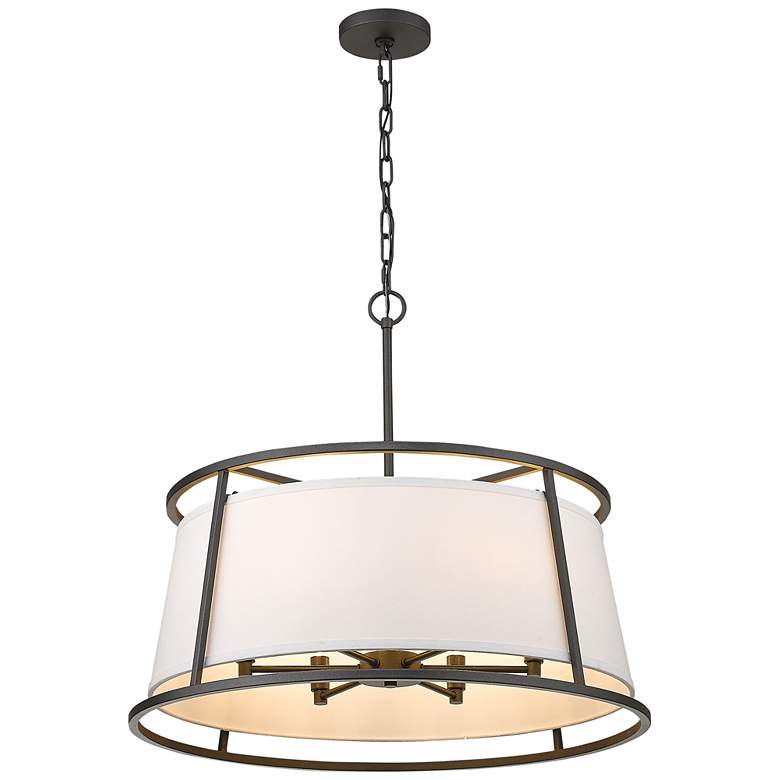 Image 6 Z-Lite 26 inch Wide Iron Ore Finish 6-Light Shade Pendant more views