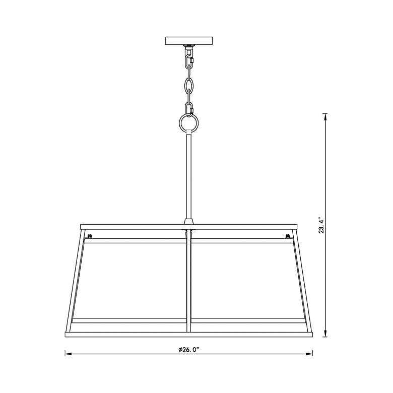 Image 7 Z-Lite 26 inch Wide Iron Ore Finish 6-Light Shade Pendant more views