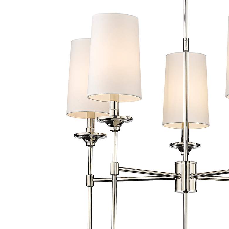 Image 4 Z-Lite 28 inch Wide 5-Light Polished Nickel White Shade Chandelier more views