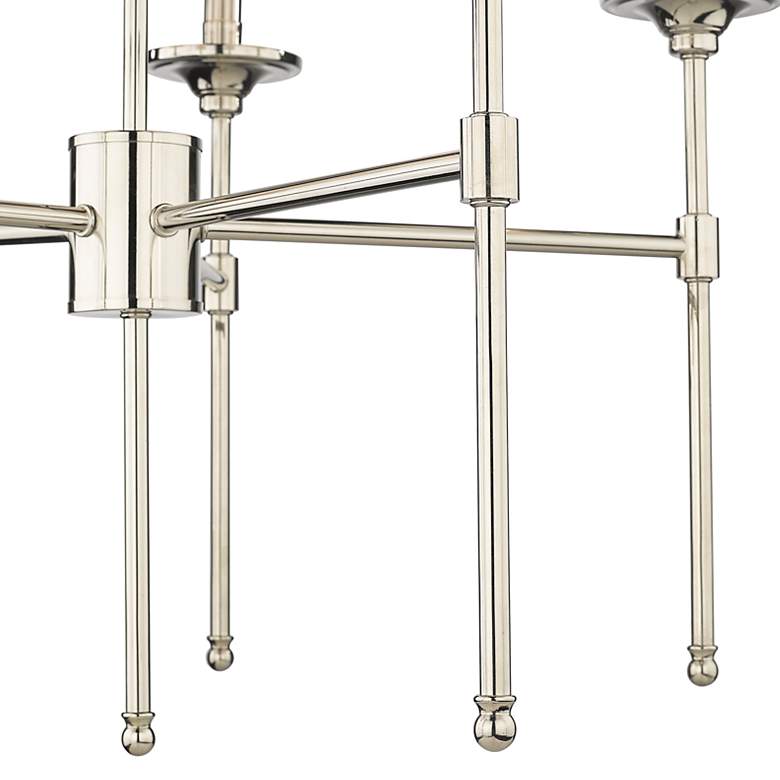Image 5 Z-Lite 28 inch Wide 5-Light Polished Nickel White Shade Chandelier more views