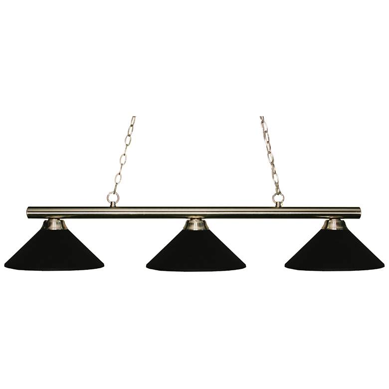 Image 1 Z-Lite 3 Light Billiard Light in Brushed Nickel Finish