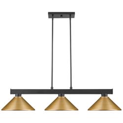 Z-Lite 3 Light Billiard Light in Matte Black Finish
