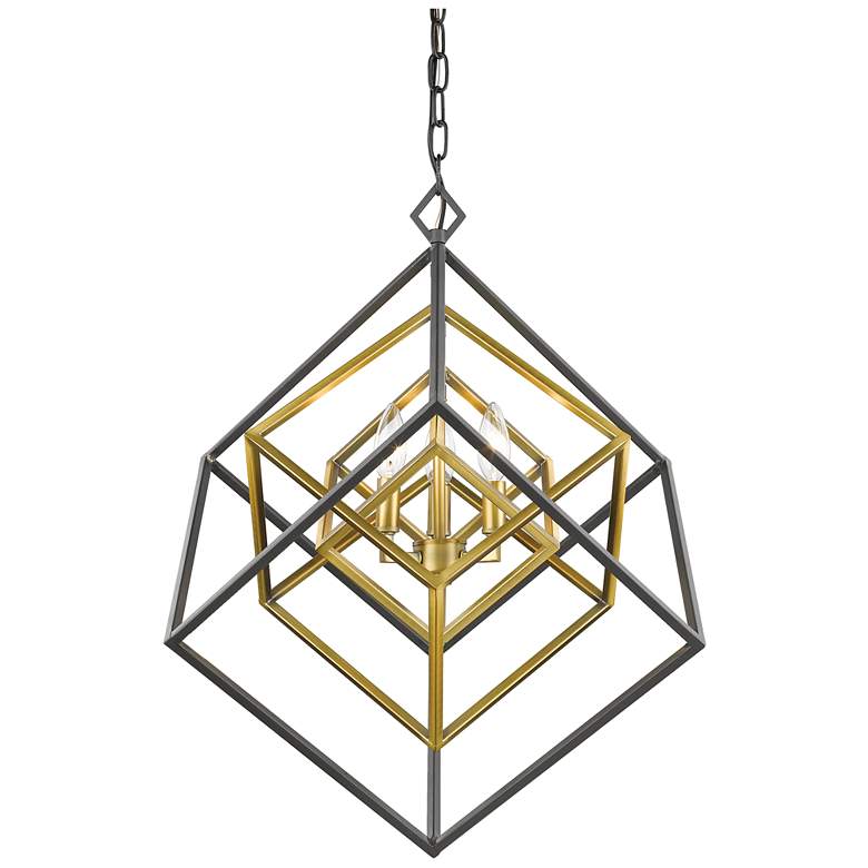 Image 1 Z-Lite 3 Light Chandelier in Olde Brass + Bronze Finish