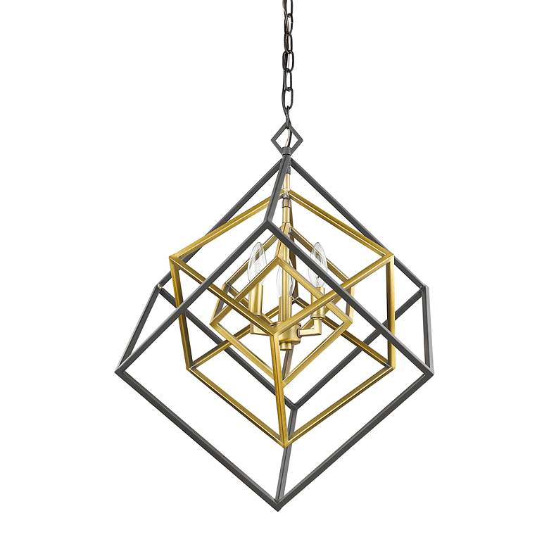 Image 6 Z-Lite 3 Light Chandelier in Olde Brass + Bronze Finish more views