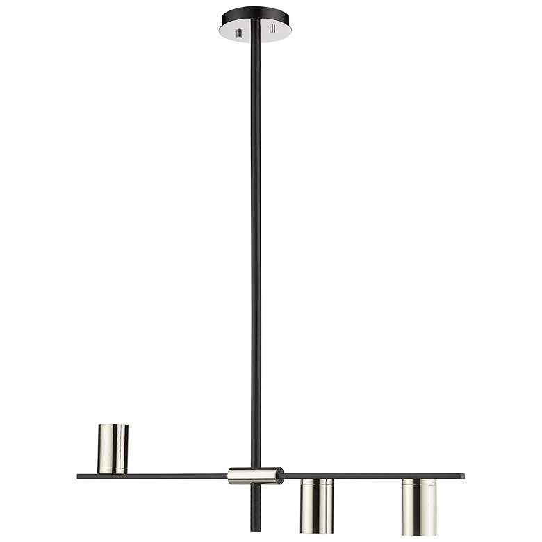 Image 1 Z-Lite 3 Light Island/Billiard in Mate Black + Polished Nickel Finish