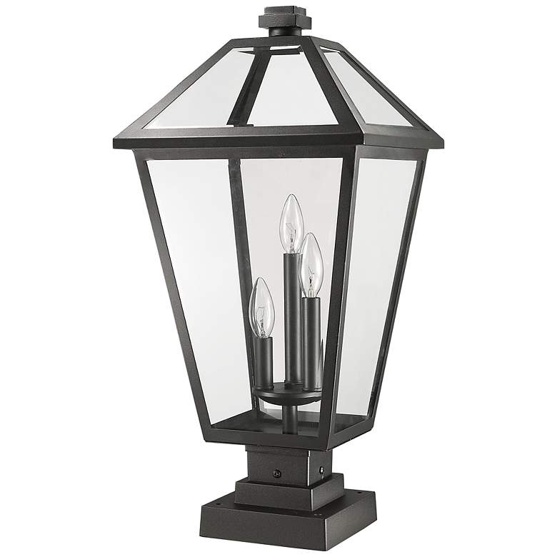 Image 6 Z-Lite 3 Light Outdoor Pier Mounted Fixture in Black Finish more views