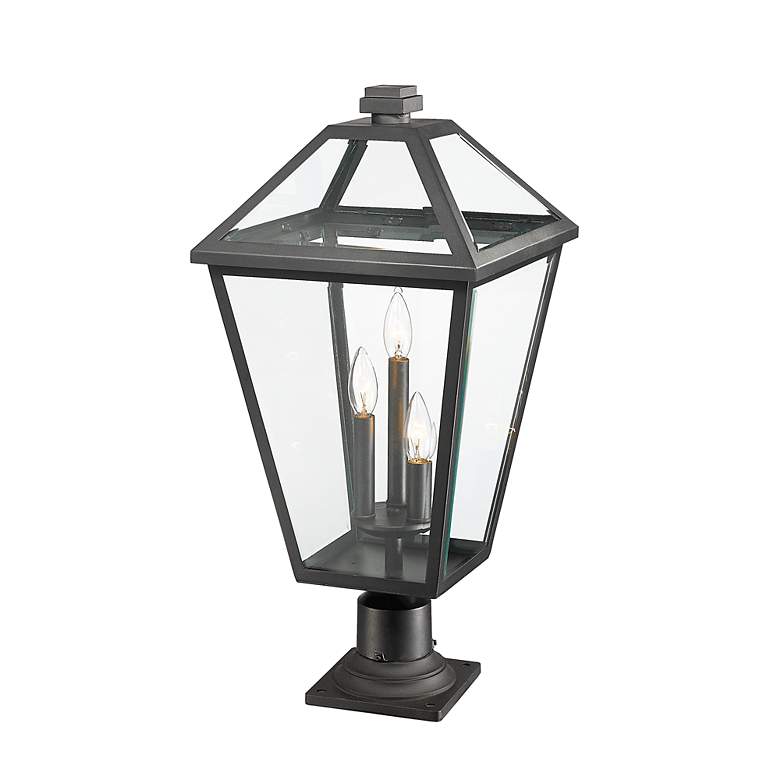Image 6 Z-Lite 3 Light Outdoor Pier Mounted Fixture in Black Finish more views