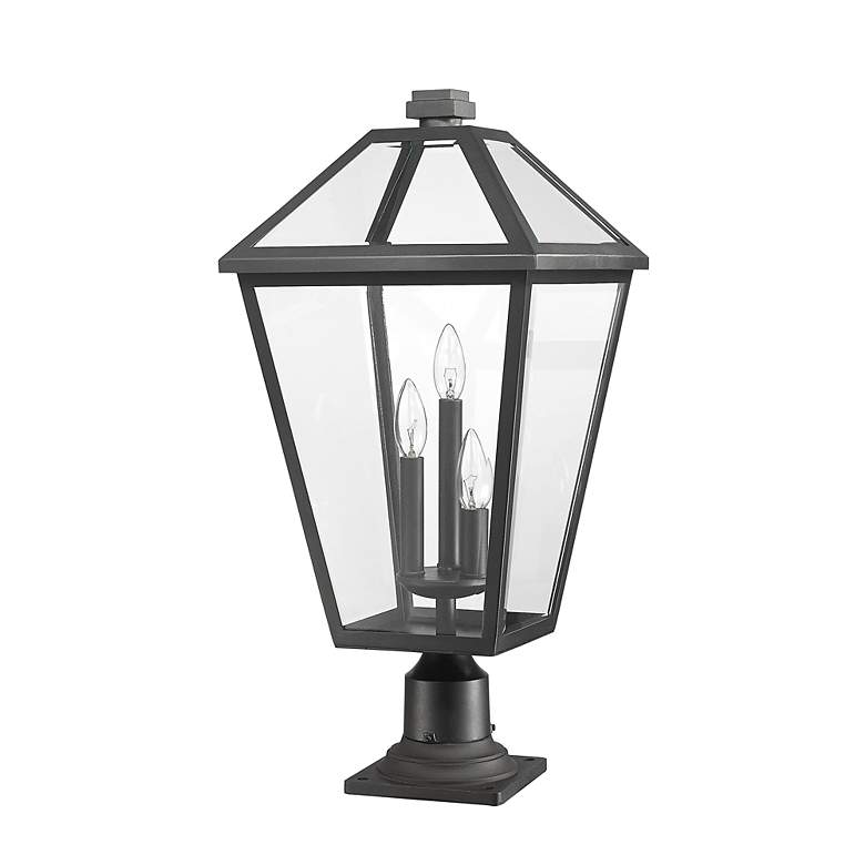 Image 7 Z-Lite 3 Light Outdoor Pier Mounted Fixture in Black Finish more views