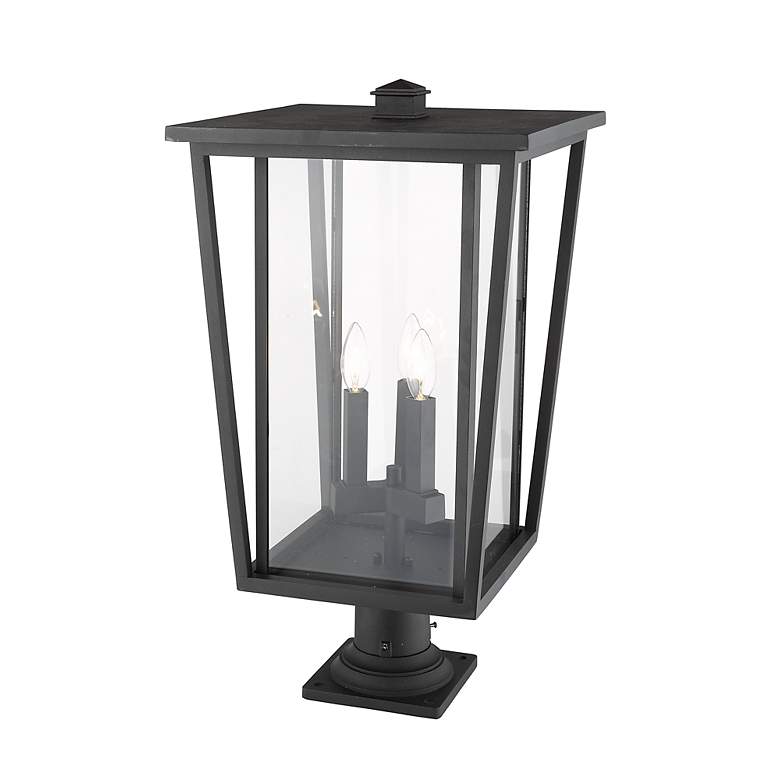 Image 3 Z-Lite 3 Light Outdoor Pier Mounted Fixture in Black Finish more views