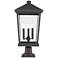 Z-Lite 3 Light Outdoor Pier Mounted Fixture in Oil Rubbed Bronze Finish