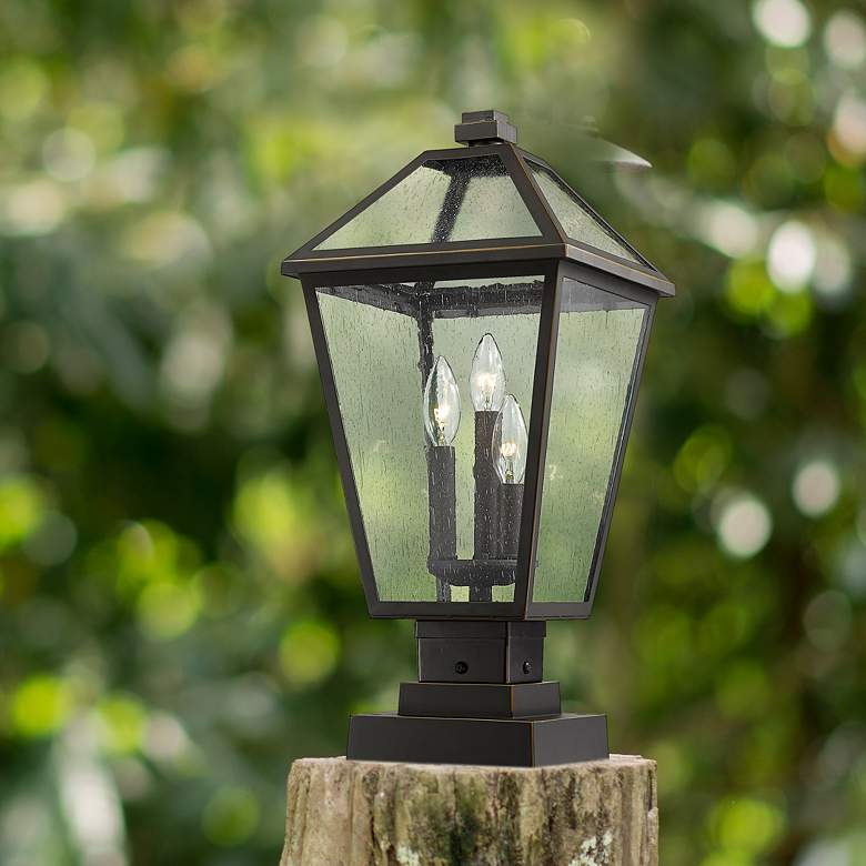 Image 1 Z-Lite 3 Light Outdoor Pier Mounted Fixture in Oil Rubbed Bronze Finish