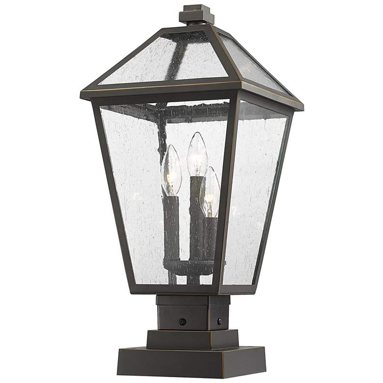 Image 4 Z-Lite 3 Light Outdoor Pier Mounted Fixture in Oil Rubbed Bronze Finish more views