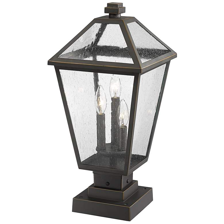 Image 6 Z-Lite 3 Light Outdoor Pier Mounted Fixture in Oil Rubbed Bronze Finish more views
