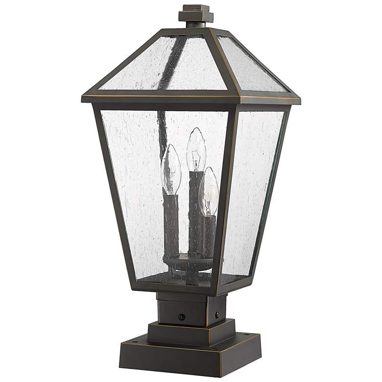 Image 7 Z-Lite 3 Light Outdoor Pier Mounted Fixture in Oil Rubbed Bronze Finish more views