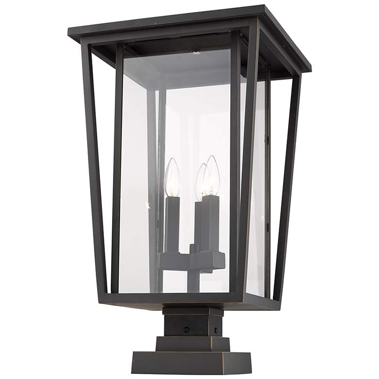 Image 1 Z-Lite 3 Light Outdoor Pier Mounted Fixture in Oil Rubbed Bronze Finish