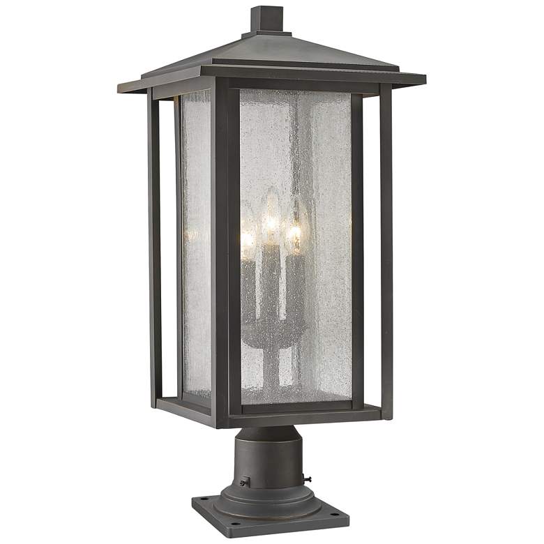 Image 1 Z-Lite 3 Light Outdoor Pier Mounted Fixture in Oil Rubbed Bronze Finish