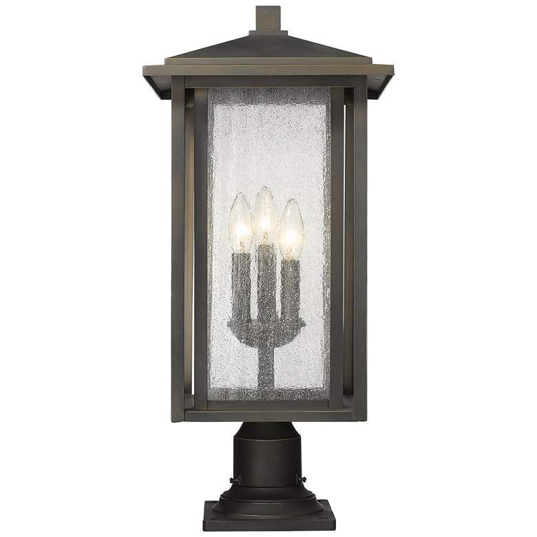 Image 3 Z-Lite 3 Light Outdoor Pier Mounted Fixture in Oil Rubbed Bronze Finish more views