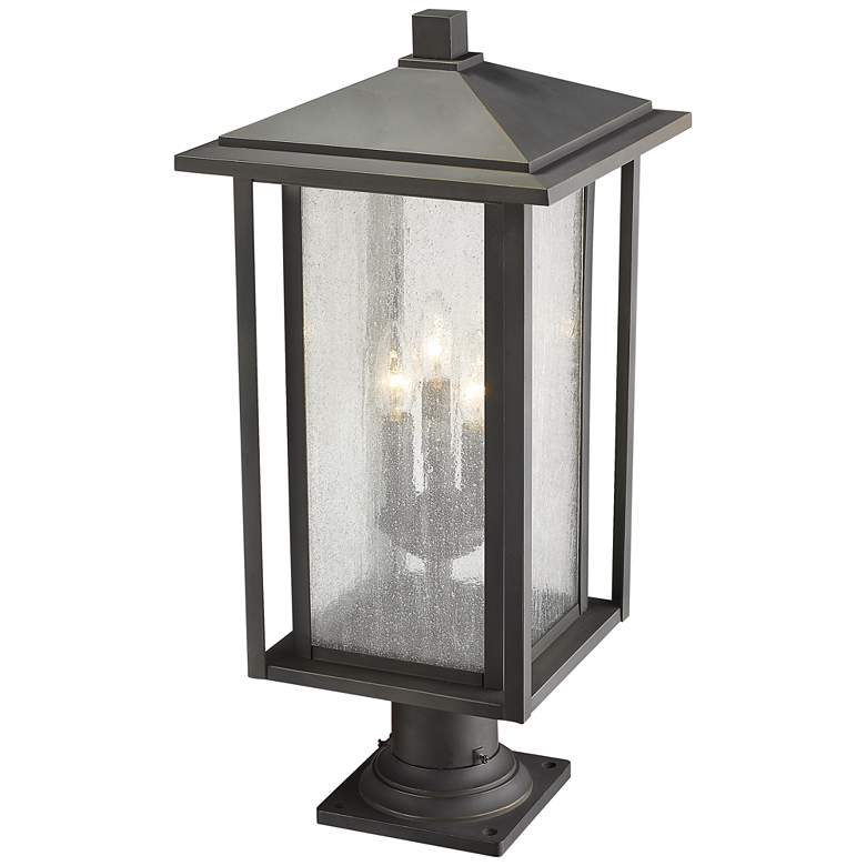 Image 4 Z-Lite 3 Light Outdoor Pier Mounted Fixture in Oil Rubbed Bronze Finish more views