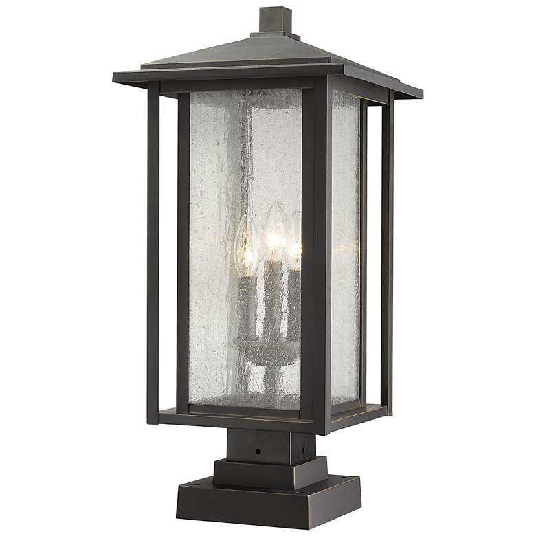 Image 1 Z-Lite 3 Light Outdoor Pier Mounted Fixture in Oil Rubbed Bronze Finish