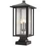 Z-Lite 3 Light Outdoor Pier Mounted Fixture in Oil Rubbed Bronze Finish