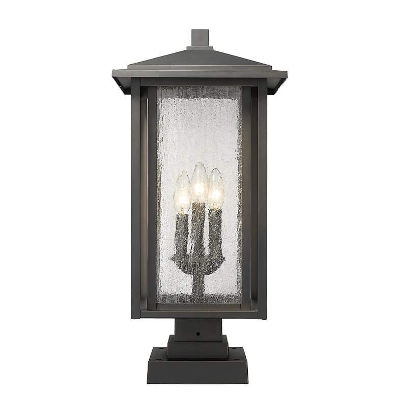 Image 2 Z-Lite 3 Light Outdoor Pier Mounted Fixture in Oil Rubbed Bronze Finish more views