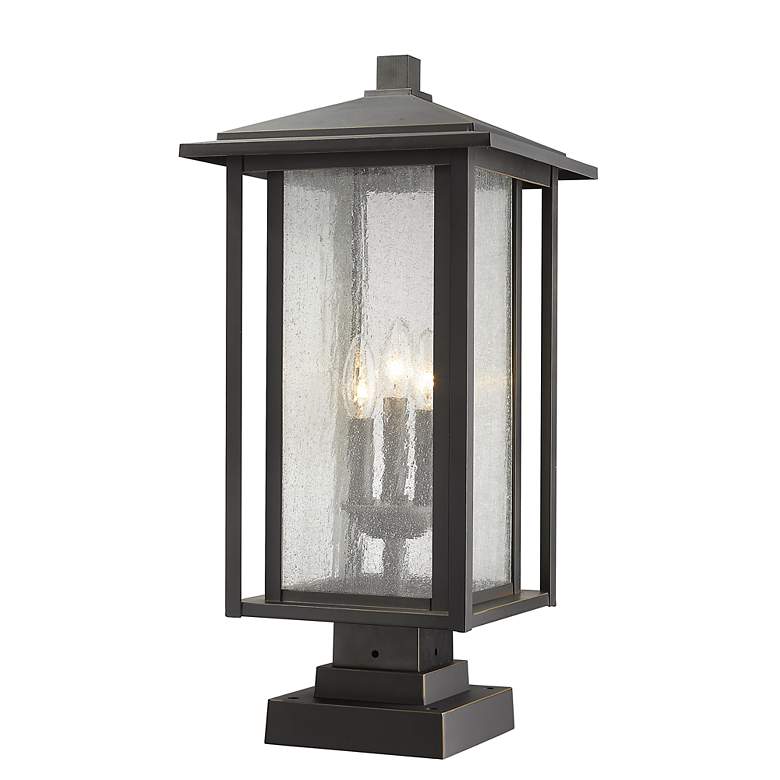 Image 3 Z-Lite 3 Light Outdoor Pier Mounted Fixture in Oil Rubbed Bronze Finish more views