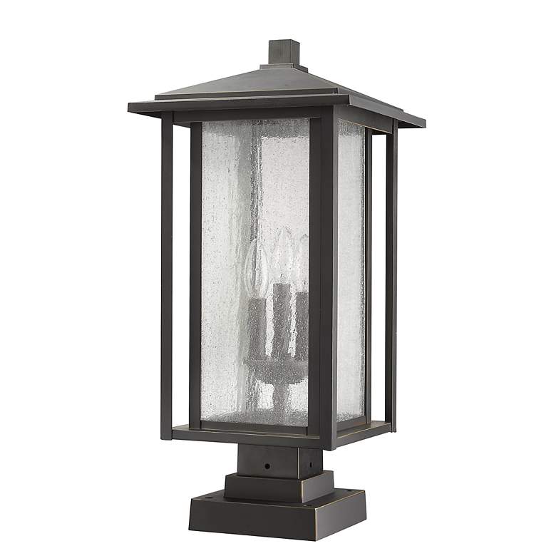 Image 6 Z-Lite 3 Light Outdoor Pier Mounted Fixture in Oil Rubbed Bronze Finish more views