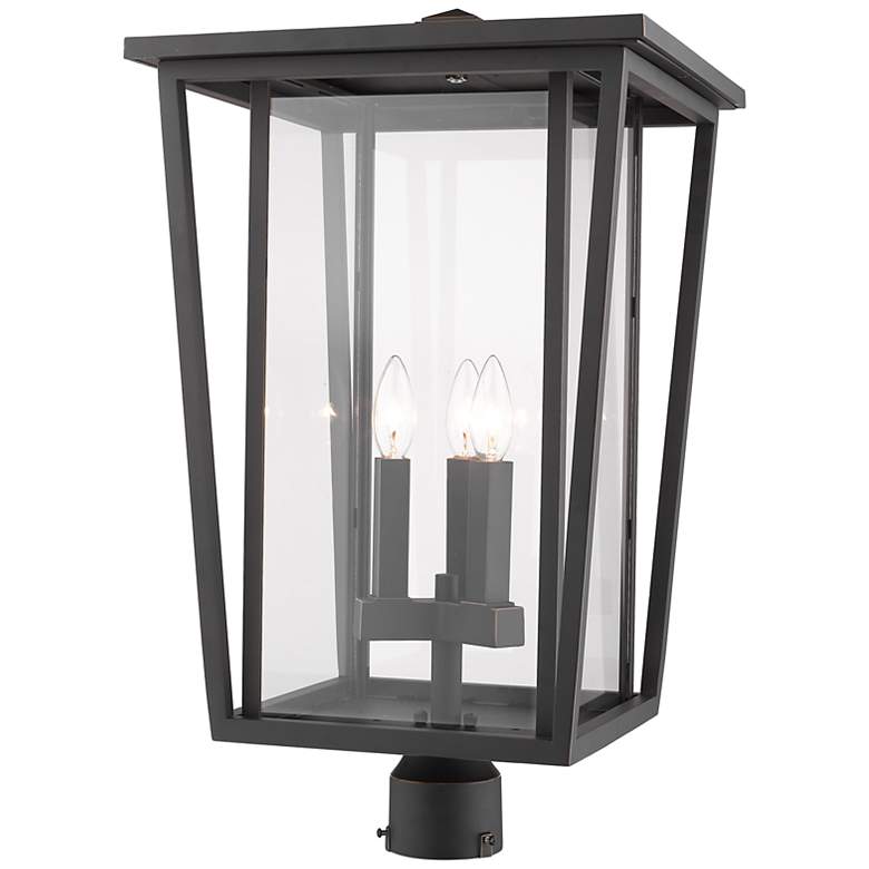 Image 2 Z-Lite 3 Light Outdoor Post Mount Fixture in Oil Rubbed Bronze Finish more views