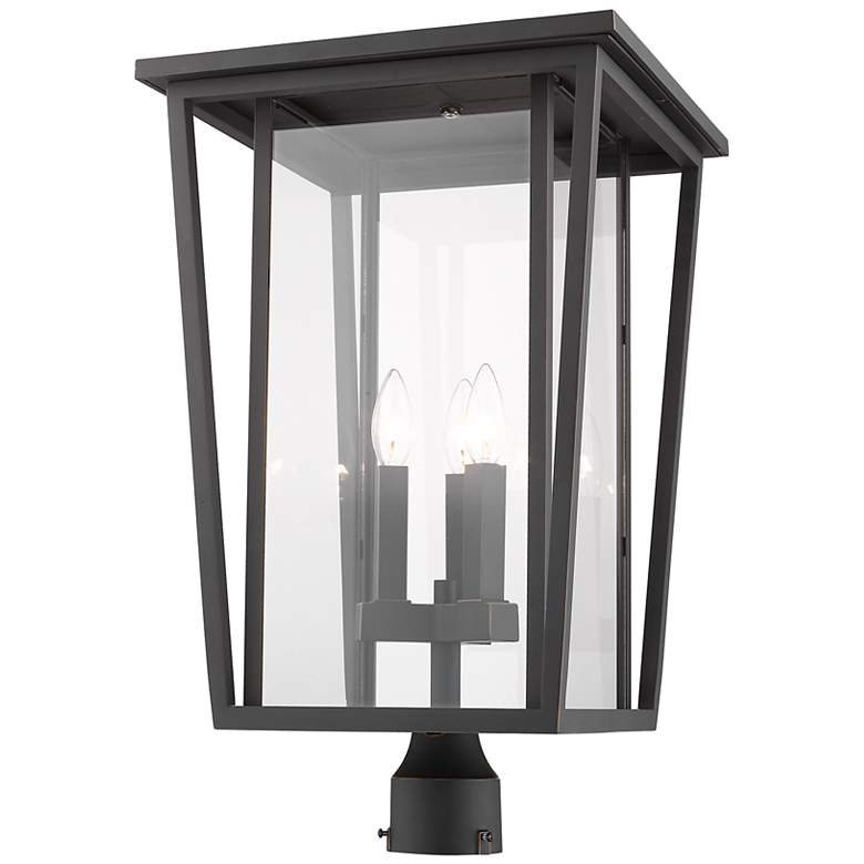 Image 4 Z-Lite 3 Light Outdoor Post Mount Fixture in Oil Rubbed Bronze Finish more views