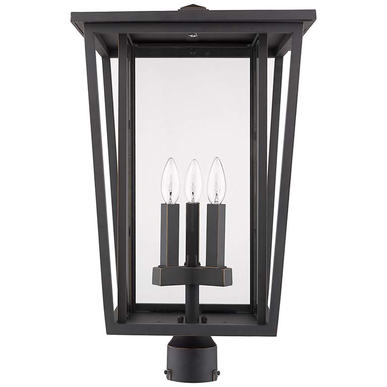 Image 5 Z-Lite 3 Light Outdoor Post Mount Fixture in Oil Rubbed Bronze Finish more views