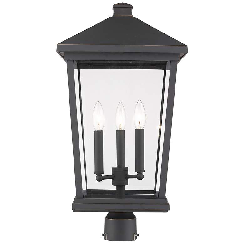 Image 1 Z-Lite 3 Light Outdoor Post Mount Fixture in Oil Rubbed Bronze Finish