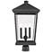 Z-Lite 3 Light Outdoor Post Mount Fixture in Oil Rubbed Bronze Finish