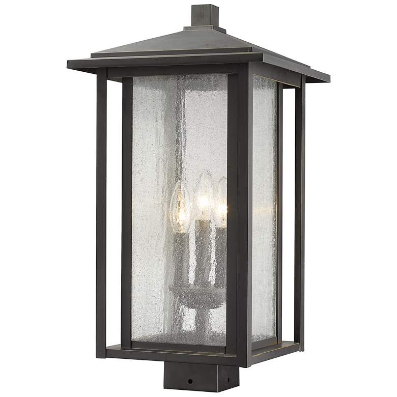 Image 1 Z-Lite 3 Light Outdoor Post Mount Fixture in Oil Rubbed Bronze Finish