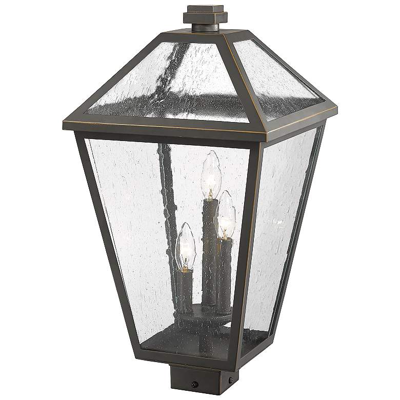 Image 7 Z-Lite 3 Light Outdoor Post Mount Fixture in Oil Rubbed Bronze Finish more views