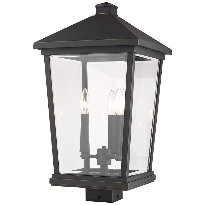 Image 1 Z-Lite 3 Light Outdoor Post Mount Fixture in Oil Rubbed Bronze Finish