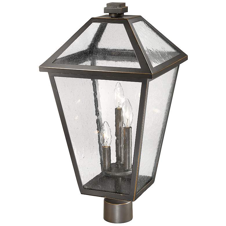 Image 3 Z-Lite 3 Light Outdoor Post Mount Fixture in Oil Rubbed Bronze Finish more views