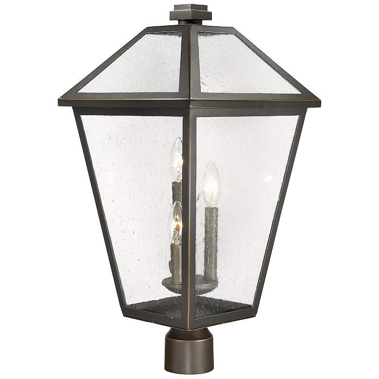 Image 4 Z-Lite 3 Light Outdoor Post Mount Fixture in Oil Rubbed Bronze Finish more views