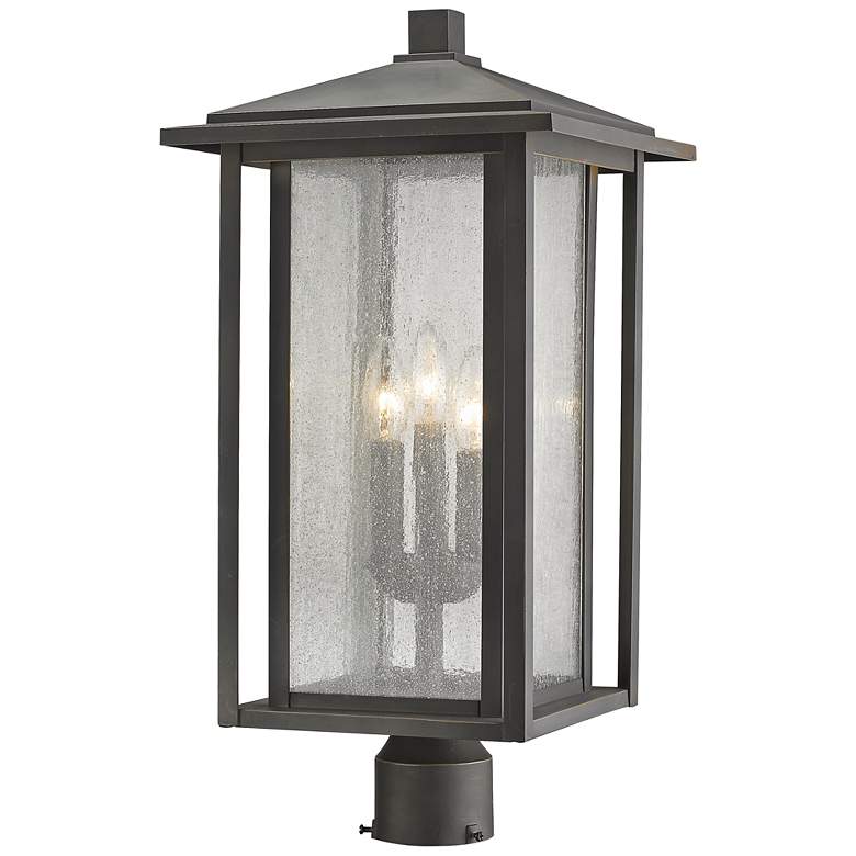 Image 1 Z-Lite 3 Light Outdoor Post Mount Fixture in Oil Rubbed Bronze Finish