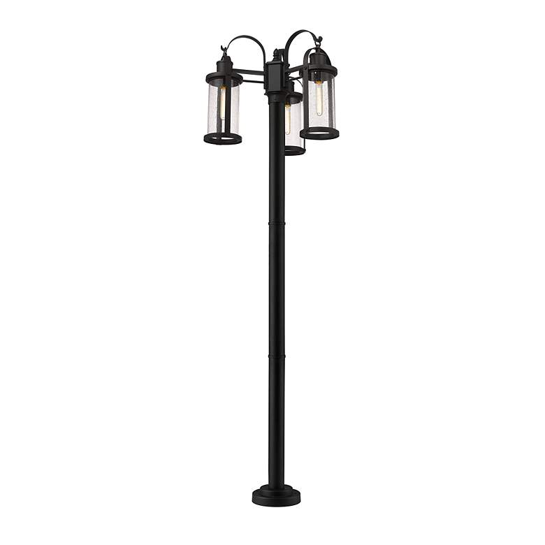 Image 2 Z-Lite 3 Light Outdoor Post Mounted Fixture in Black Finish more views