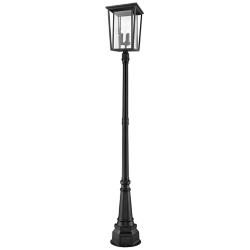 Z-Lite 3 Light Outdoor Post Mounted Fixture in Black Finish