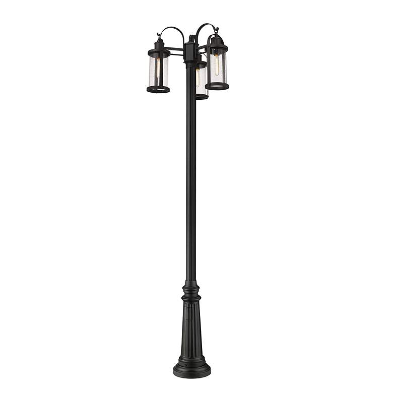 Image 5 Z-Lite 3 Light Outdoor Post Mounted Fixture in Black Finish more views