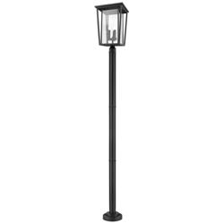 Z-Lite 3 Light Outdoor Post Mounted Fixture in Black Finish