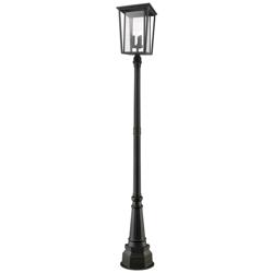 Z-Lite 3 Light Outdoor Post Mounted Fixture in Oil Rubbed Bronze Finish